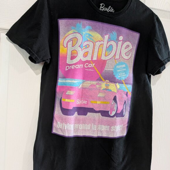 Barbie Women's Black Dream Car Graphic T-Shirt Size Small - Picture 4 of 9
